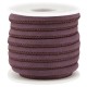 Gestikt leer imitatie 6x4mm Royal purple